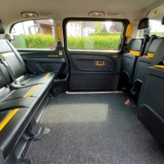 a car is lined up in a parking lot