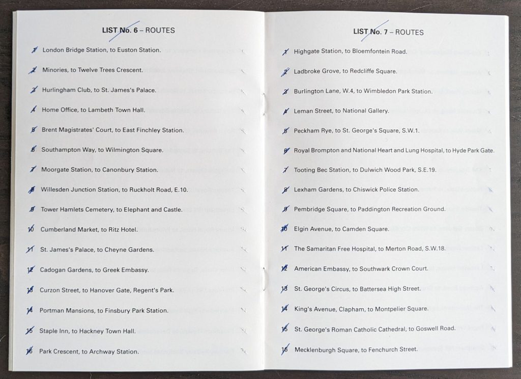 Knowledge of London - The Blue Book